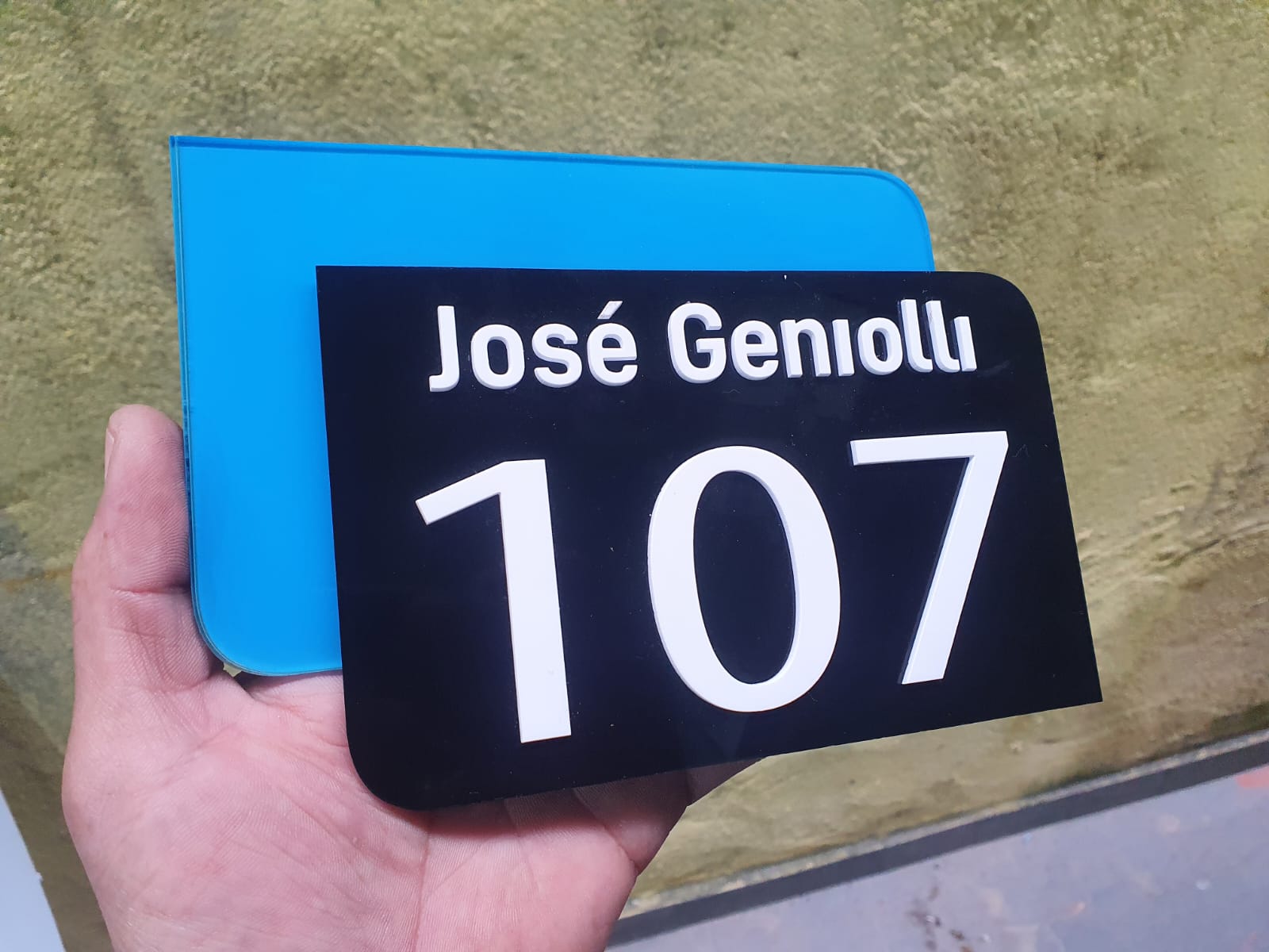 PLACA NUMERO RESIDENCIAL ACRILICO, CORTE LASER