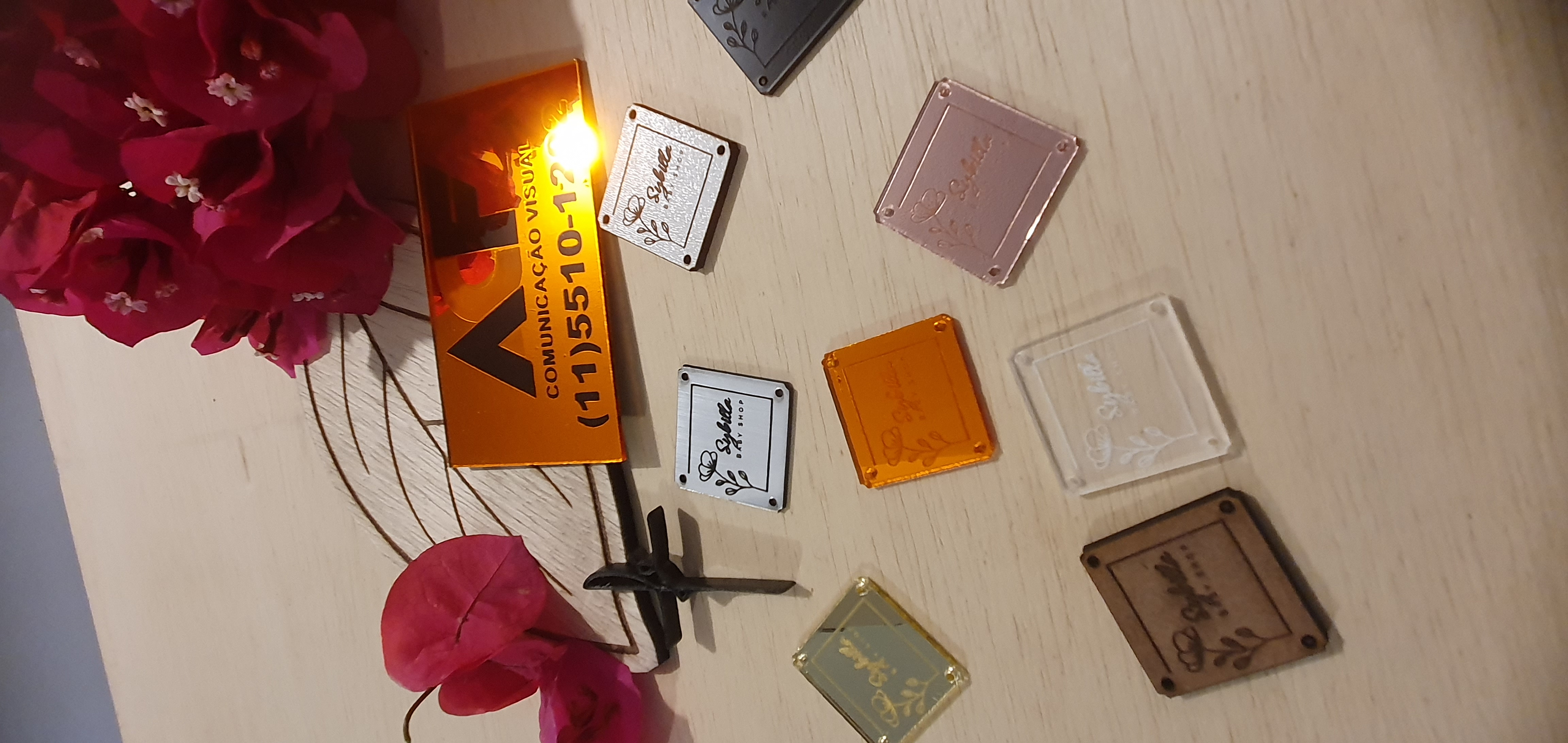 tags acrilico, mdf personalizadas