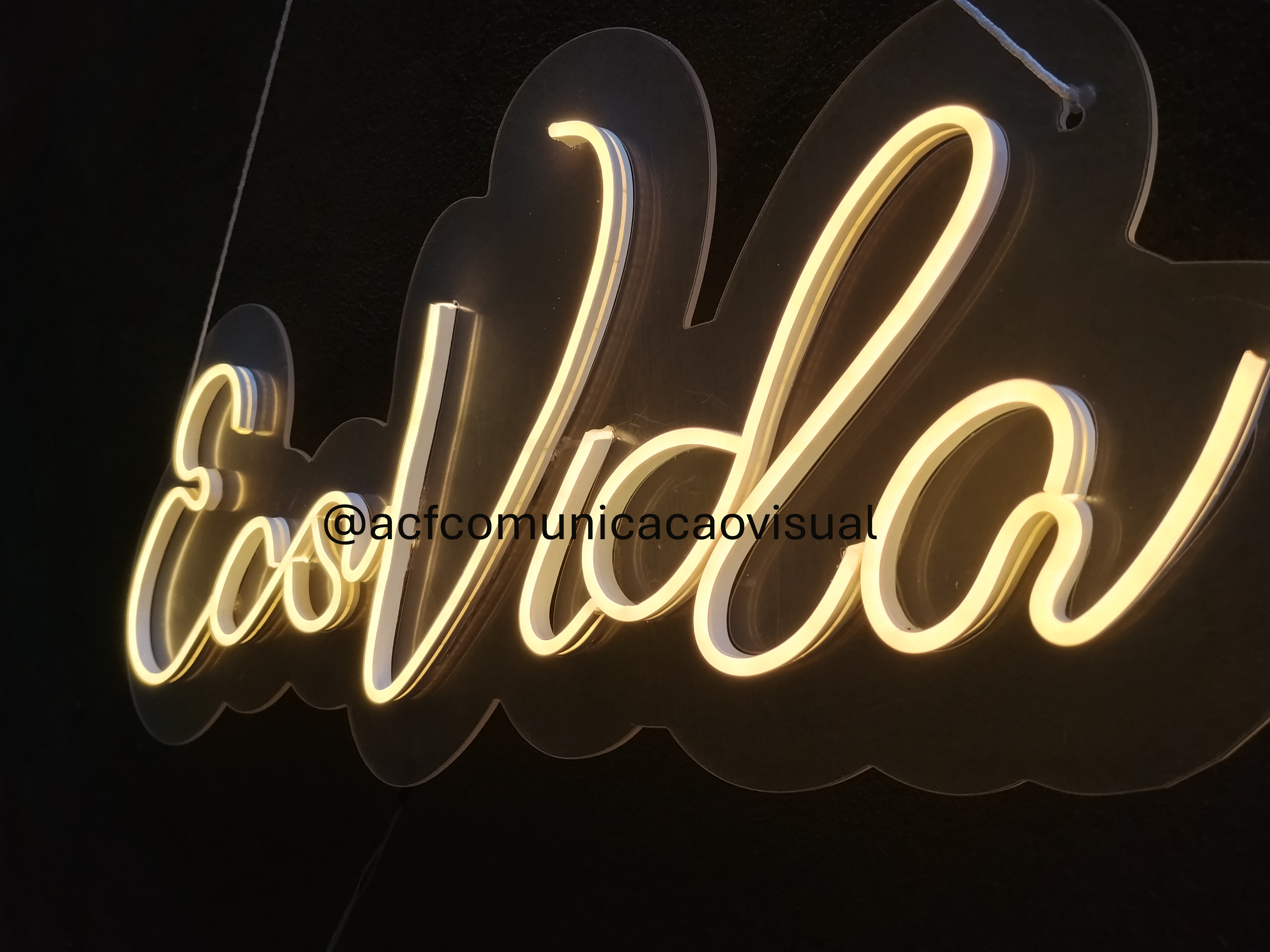 Placa neon Led Eco vida, placa neon led fundo em acrilico com mangueira de led aplicada na face, tags placa neon led, placa neon led branco frio, placa neon led sp, neon led placa, neon led perto, placa neon led fabrica, placa neon led preço